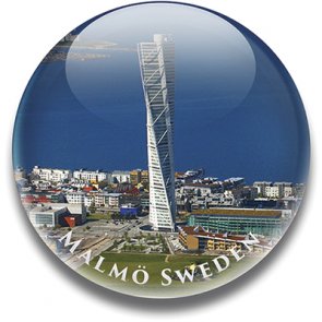 Malmö, T.Torso - glasmagnet 5 cm