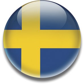 Sverigeflaggan - glasmagnet 5 cm