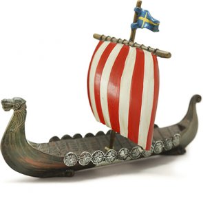 Vikingaskepp, röd/vit ,poly